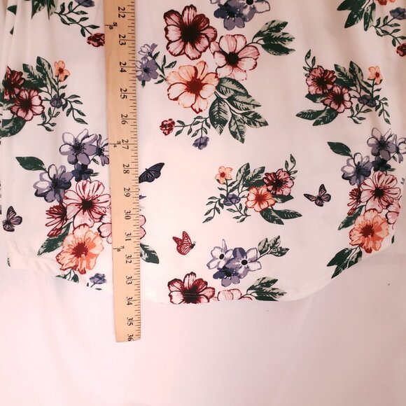 No Boundaries White Floral Stretchy Short Sleeve Youth Dress Size L (11-13) - Picture 4 of 14